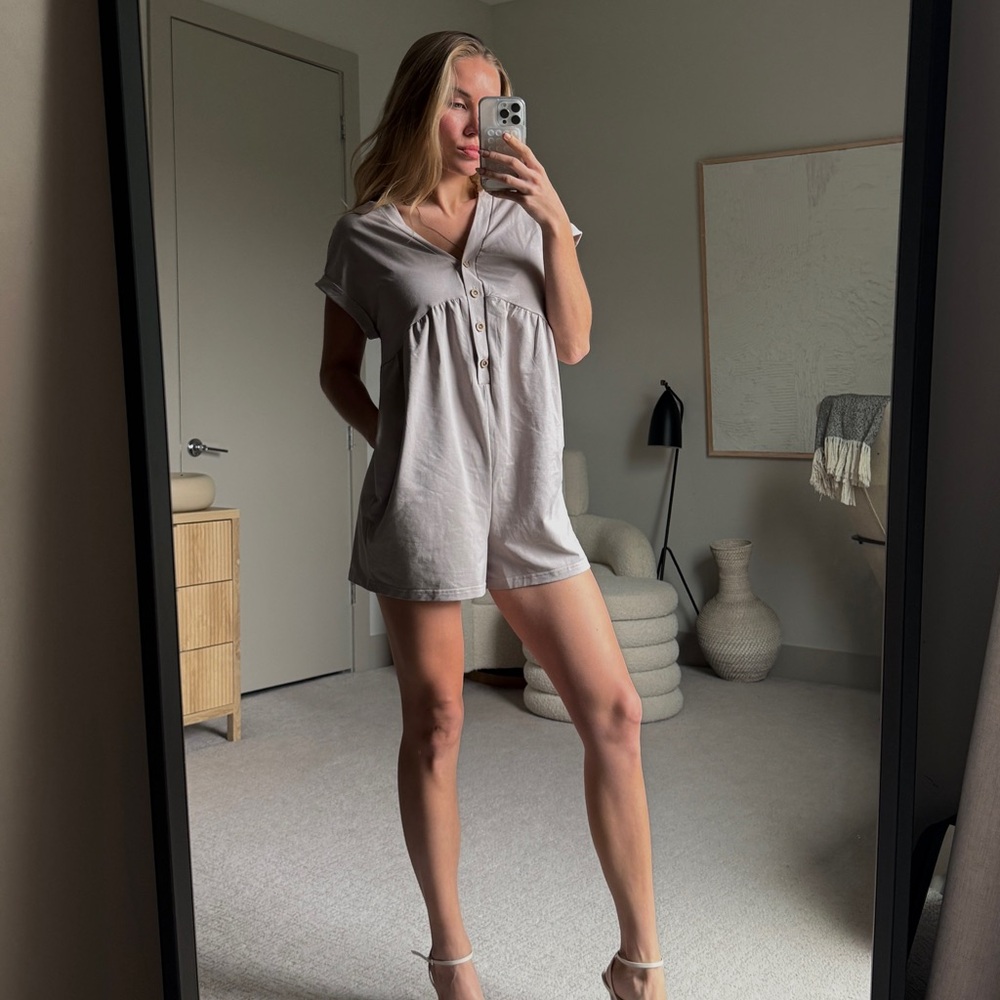 Women's Gray maternity Romper